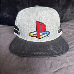Sony PlayStation Gray and Black Cap